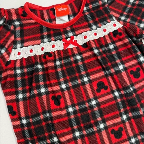 Disney, Red Plaid, Girls Traditional Styles Pajama Dress, size 4 - Picture 7 of 10